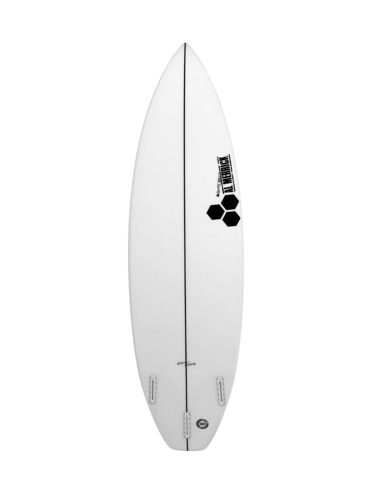 Black and White 6'0" x 19 1/2" X 2 7/16", Round Square, 3x Futures Fin Boxes, PU - ID:1174436