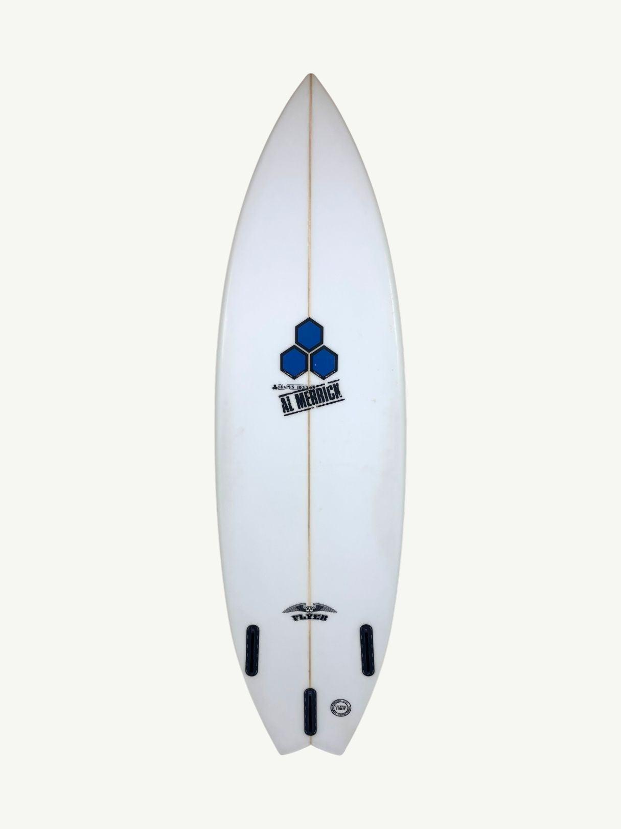 OG Flyer 5'8" x 18 11/16" X  2 5/16", Swallow, 3x  Futures Fin Boxes, PU [Good] - ID:1036076