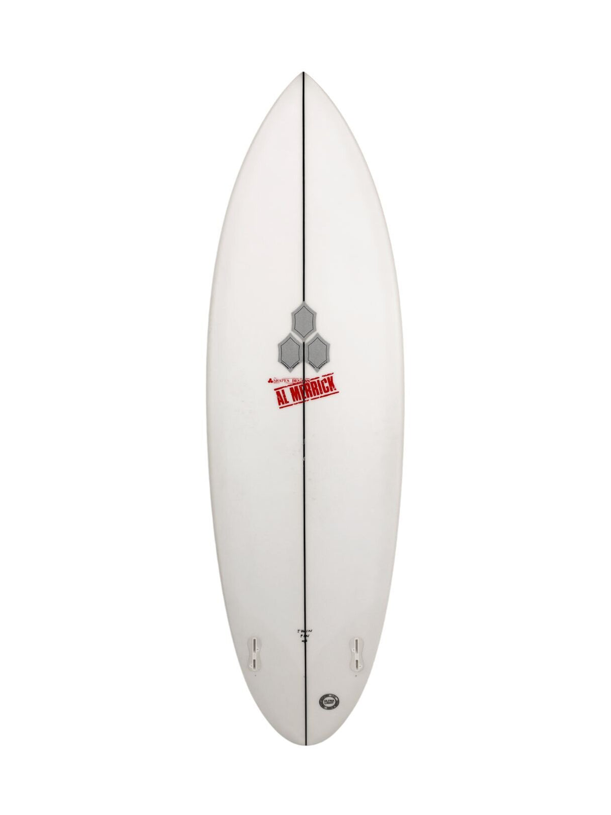 Twin Pin - Clear 5'10" x 19 1/2" X  2 9/16", Round Pin, 2x  FCS 2 Fin Boxes, PU [Good] - ID:1142273
