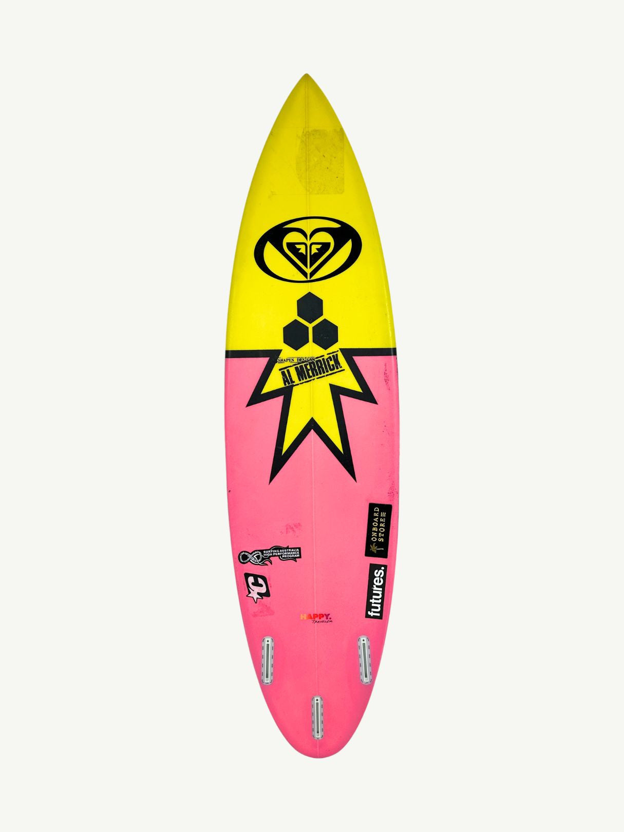 Happy Traveler - Minus Dims (PRO) 5'10" x 17 1/8" X  2 1/16", 3x  Futures Fin Boxes [Good] - ID:987669