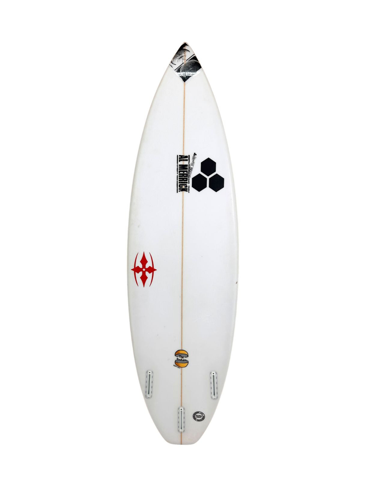 Proton 5'11" x 18 3/4" X  2 3/8", Round Square, 3x  Futures Fin Boxes, PU [Good] - ID:1066997