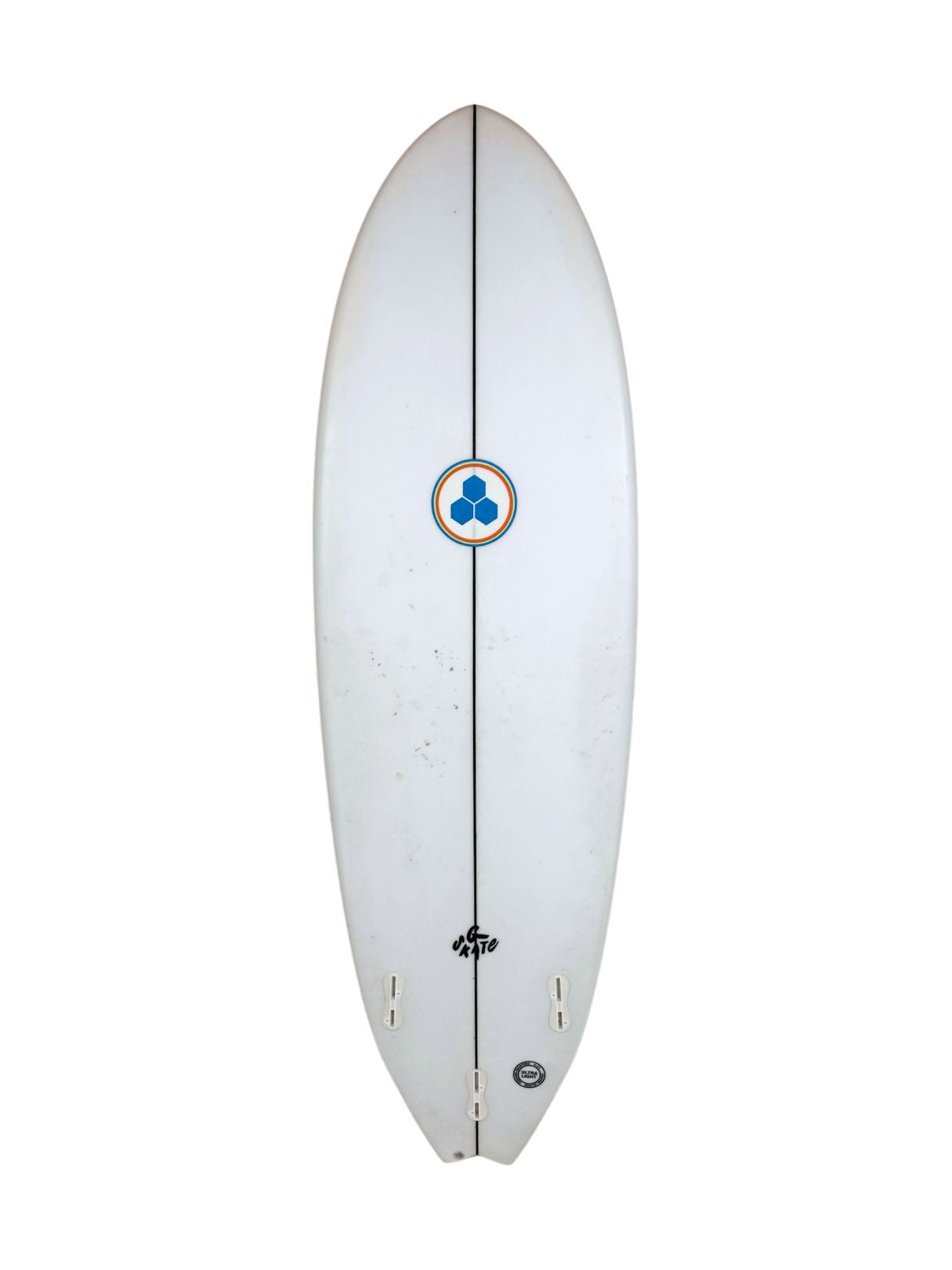 G-Skate - Clear 5'8" x 19 5/8" X  2 1/2" - 31.40L, Wing Swallow, 3x  FCS 2 Fin Boxes, PU [Good] - ID:1059530