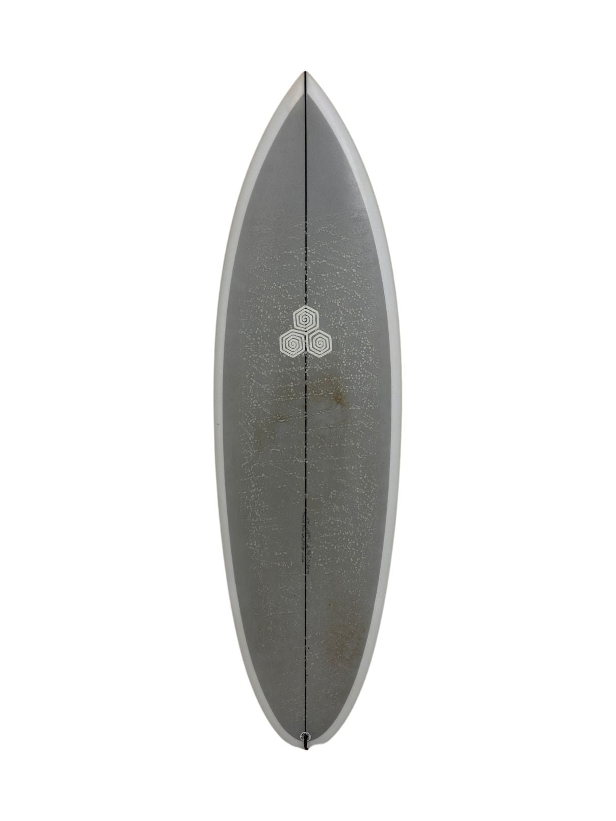 Twin Pin - Clear 5'7" x 18 7/8" X  2 7/16" - 27.90L, Round Pin, 2x  Futures Fin Boxes, PU [Good] - ID:1115079