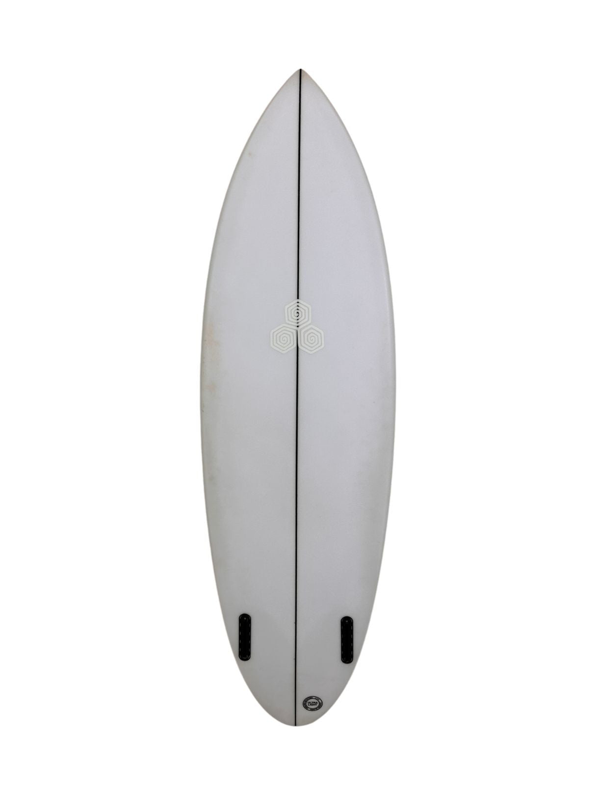 Twin Pin - Clear 5'7" x 18 7/8" X  2 7/16" - 27.90L, Round Pin, 2x  Futures Fin Boxes, PU [Good] - ID:1115079