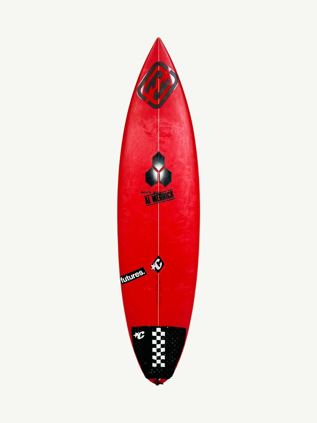 Happy Traveler - Minus Dims (PRO) 5'8" x 17 1/8" X  2 1/16", Round Pin, 3x  Futures Fin Boxes, PU [Good] - ID:908323
