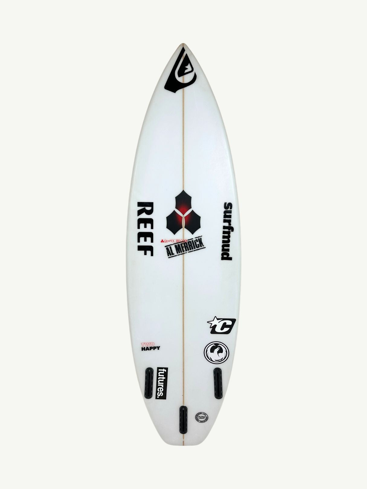 Two Happy Grom V2 5'6" x 17 7/8" X  2 1/8", Round Square, 3x  Futures Fin Boxes, PU [Good] - ID:1037554
