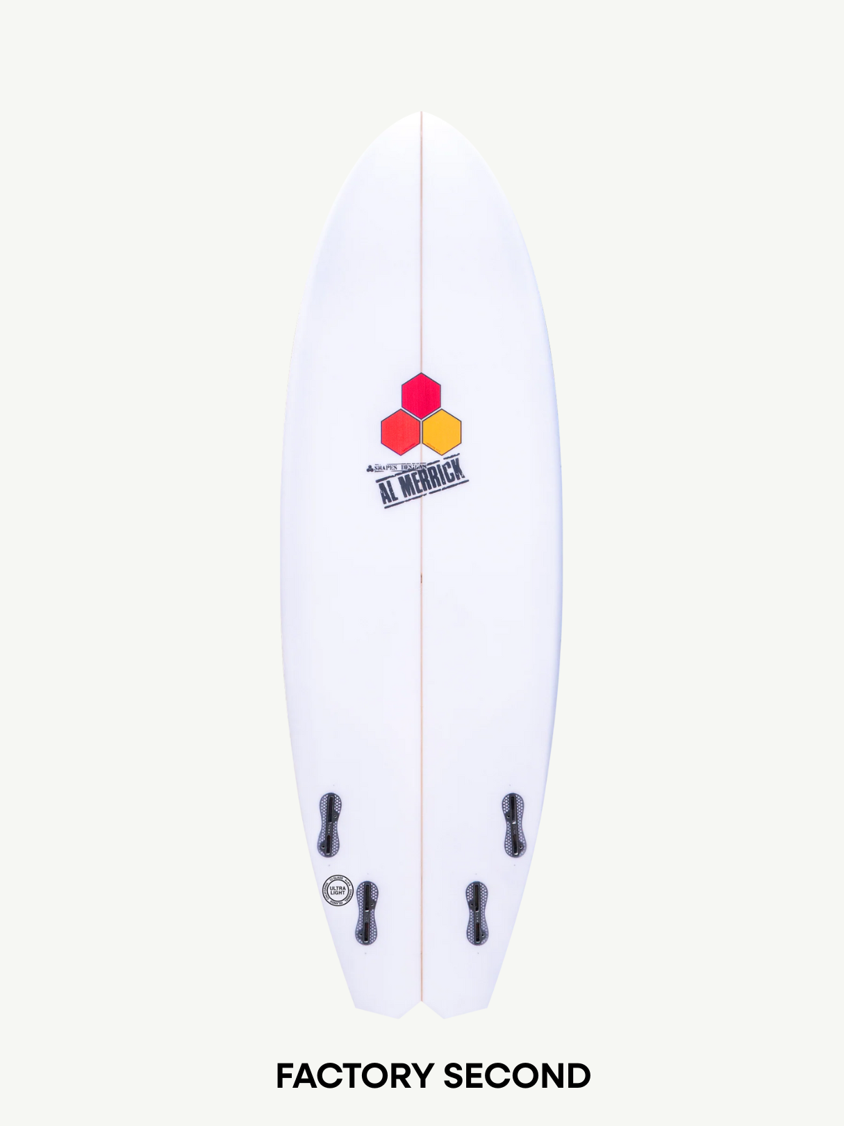 Bobby Quad 5'5" x 19 5/8" X  2 7/16" - 28.90L, Split Square, 4x  FCS 2 Fin Boxes, PU - ID:955928