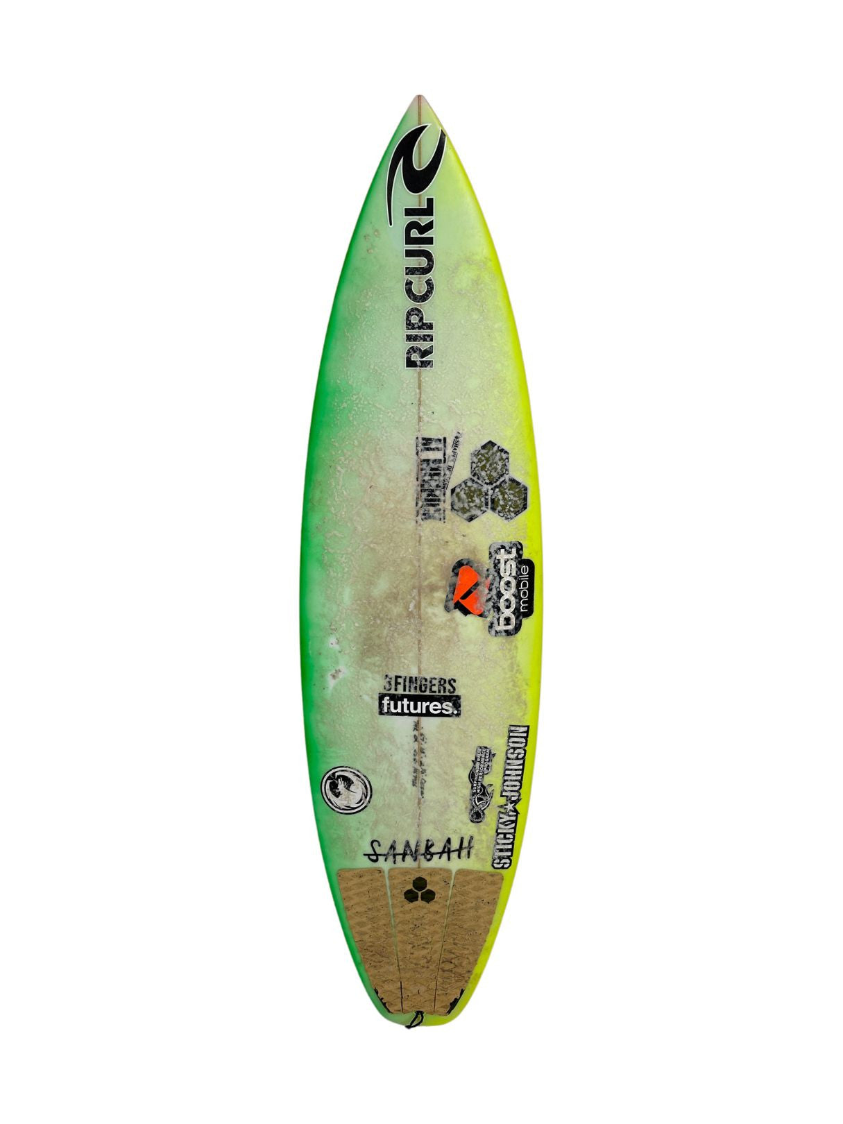 Mikey February Shorty 5'7" x 18" X  2 1/8", Round Square, 3x  Futures Fin Boxes, PU [Good] - ID:1067926
