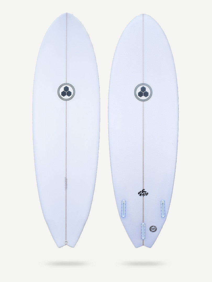 G-Skate - Clear 5'4" x 19" X  2 3/8" - 27.20L, Wing Swallow, 3x  Futures Fin Boxes, PU - ID:840614