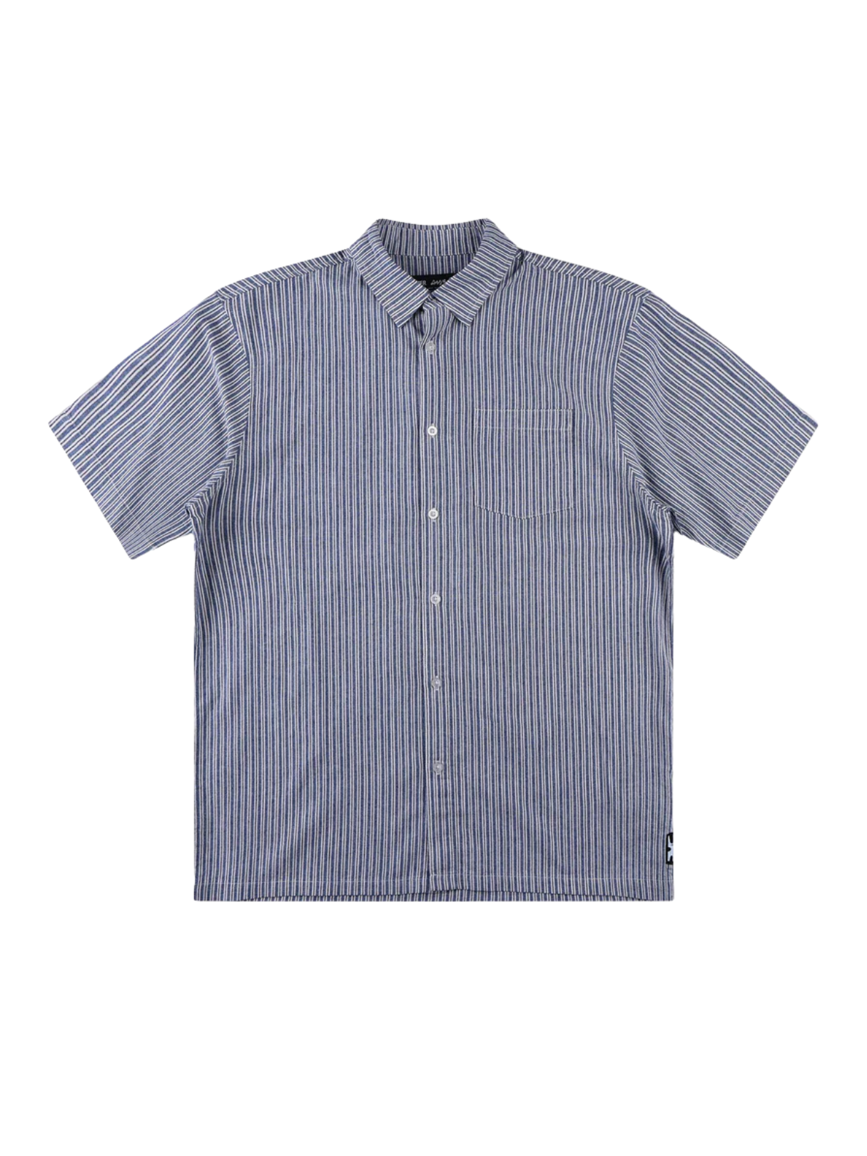 Reynolds Stripe ss Shirt - Bone/Navy